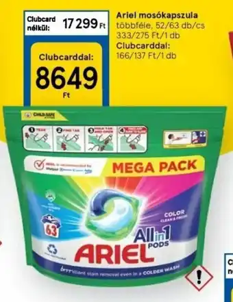 Tesco Ariel mosókapszula 52 / 63 db ajánlat