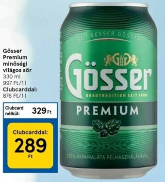 Tesco Gösser premium minőségi világos sör 330 ml ajánlat