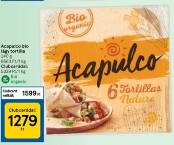 Tesco Acapulco bio lágy tortilla 240 g ajánlat