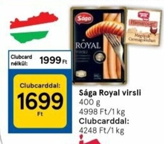 Tesco Sága royal virsli 400 g ajánlat