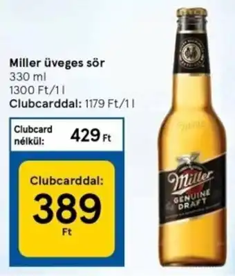 Tesco Miller üveges sör 330 ml ajánlat