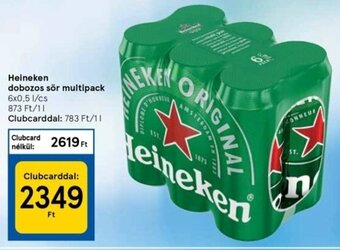 Tesco Heineken dobozos sör multipack 6 x 0,5 l ajánlat