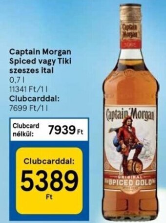 Tesco Captain Morgan spiced vagy tiki szeszes ital 0,7 l ajánlat