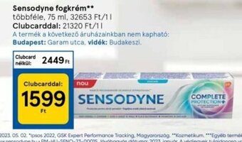 Tesco Sensodyne fogkrém 75 ml ajánlat