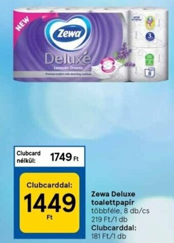 Tesco Zewa Deluxe toalettpapír 8 db ajánlat