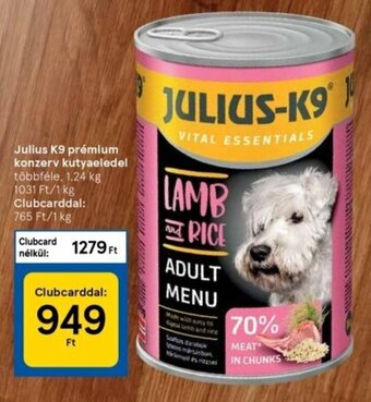 Tesco Julius K9 Prémium konzerv kutyaeledel 1,24 kg ajánlat