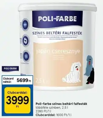 Tesco Poli-Farbe Színes beltéri falfesték 2,5 l ajánlat
