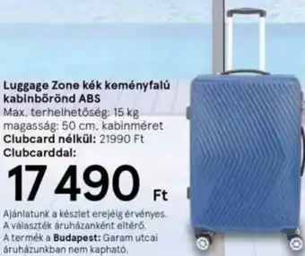 Tesco Luggage Zone Kék keményfalú kabinbőrönd abs 1 db ajánlat
