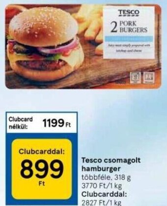 Tesco Tesco Csomagolt hamburger 318 g ajánlat