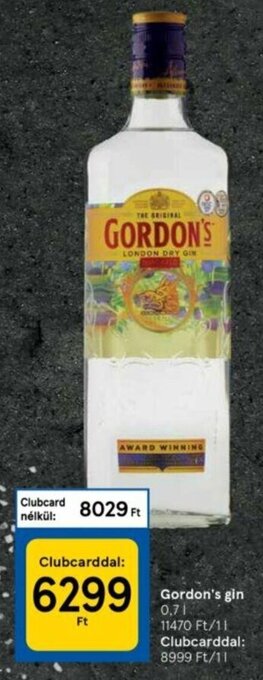 Tesco Gordon's Gin 0,7 l ajánlat