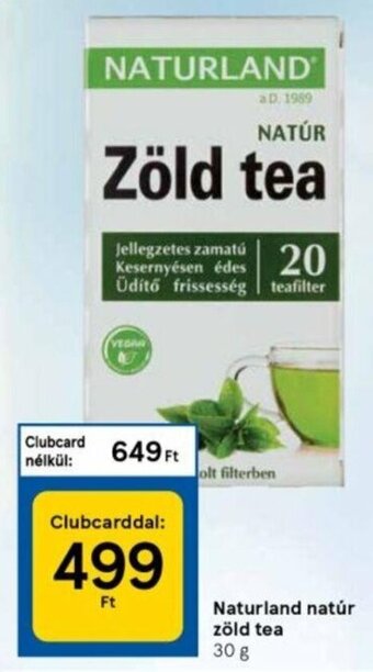 Tesco Naturland natúr zöld tea 30 g ajánlat