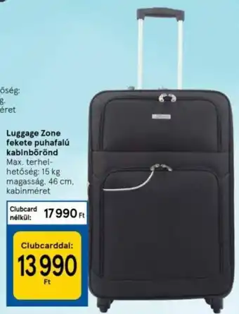 Luggage Zone Fekete puhafalú kabinbőrönd 1 db