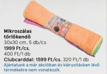 Tesco Mikroszálas törlőkendő 5 db ajánlat