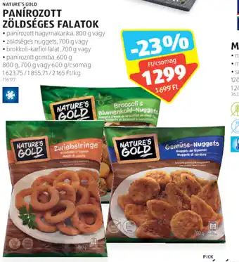ALDI Nature's Gold Panírozott zöldséges falatok 600 - 800 g ajánlat