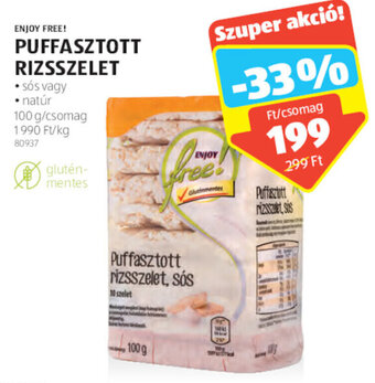 ALDI Enjoy Free! Puffasztott rizsszelet 100 g ajánlat
