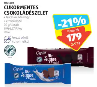 ALDI Choceur Cukormentes csokoládészelet 30 g ajánlat