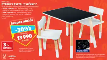 ALDI Living Style Gyermekasztal 2 székkel 1 készlet ajánlat
