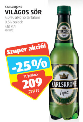 ALDI Karlskrone Világos sör 0,5 l ajánlat