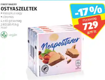 ALDI Finest Bakery Ostyaszeletek 4 x 65 g ajánlat
