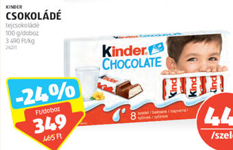 ALDI Kinder Csokoládé 100 g ajánlat