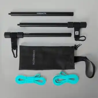 Fitnesz rúd gumiszalaggal, 15 kg-os ellenállás