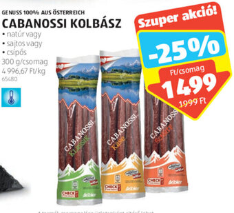 ALDI Genuss 100% aus Österreich Cabanossi kolbász 300 g ajánlat