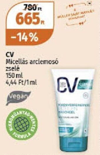 Müller Cv Micellás arclemosó zselé 150 ml ajánlat
