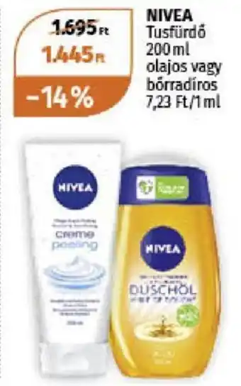 Müller Nivea Tusfürdő 200 ml ajánlat