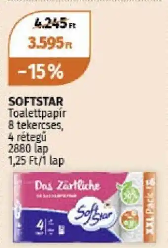 Müller Softstar Toalettpapír 8 tekercses ajánlat