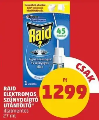 Raid Elektromos szúnyogírtó utántöltő 27 ml