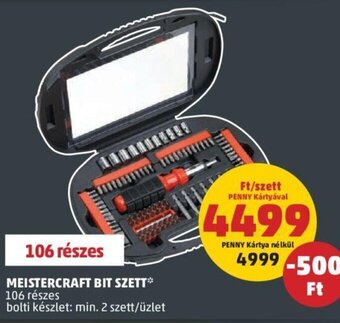 PENNY Meistercraft Bit szett 106 részes ajánlat