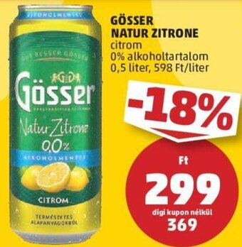PENNY Gösser Natur zitrone 0,5 l ajánlat