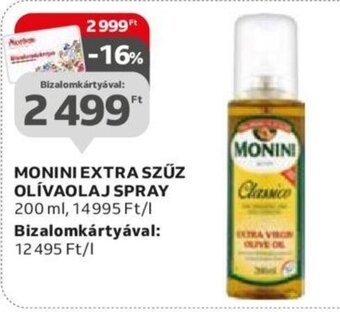 Auchan Monini Extra szűz olívaolaj spray 200 ml ajánlat