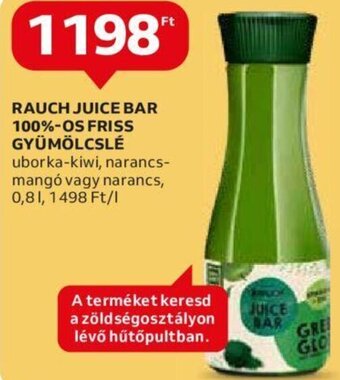 Auchan Rauch Juice bar 100%-os friss gyümölcslé 0,8 l ajánlat