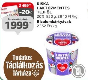 Auchan Riska Laktózmentes tejföl 850 g ajánlat
