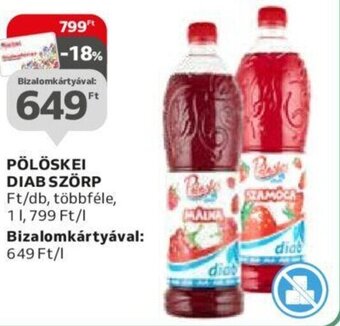 Auchan Pölöskei Diab szörp 1 l ajánlat