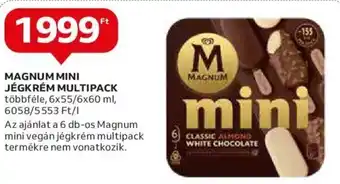 Auchan Magnum Mini jégkrém multipack 6 x 55 / 6 x 60 ml ajánlat
