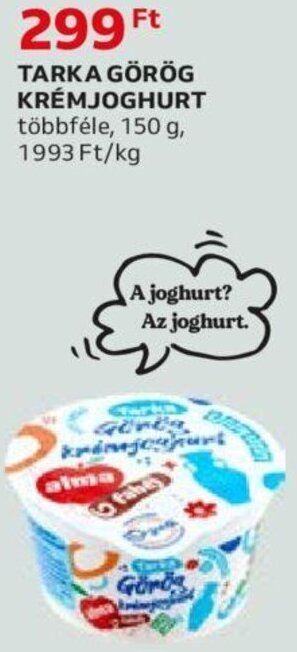 Auchan Tarka Görög krémjoghurt 150 g ajánlat