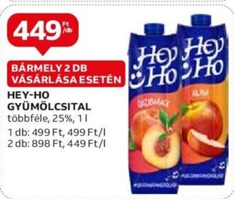 Auchan Hey-Ho Gyümölcsital 1 l ajánlat