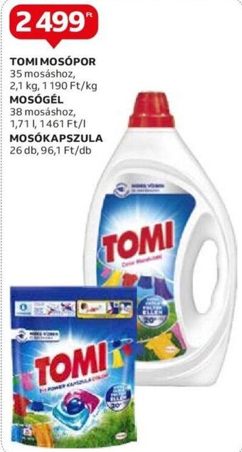 Auchan Tomi mosópor 2,1 kg / mosógél 1,71 l / mosókapszula 26 db ajánlat