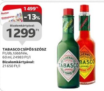 Auchan Tabasco csípős szósz 60 ml ajánlat