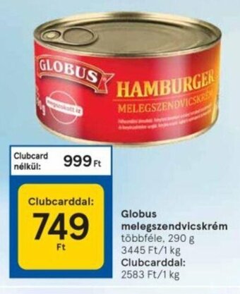Tesco Globus Melegszendvicskrém 290 g ajánlat