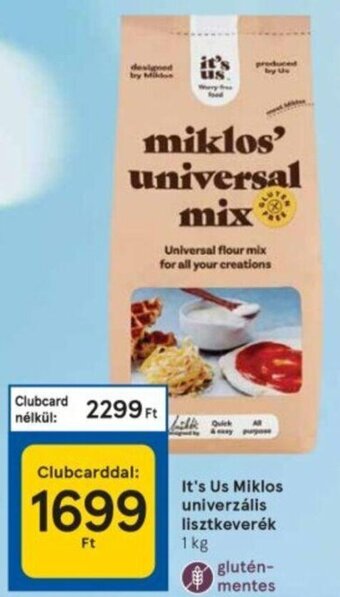 Tesco It's Us Miklos univerzális lisztkeverék 1 kg ajánlat