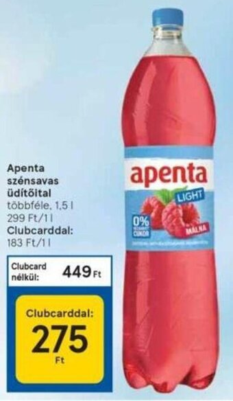 Tesco Apenta szénsavas üdítőital 1,5 l ajánlat