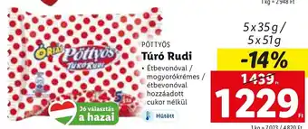 Lidl Pöttyös Túró Rudi 5 x 35 g / 5 x 51 g ajánlat
