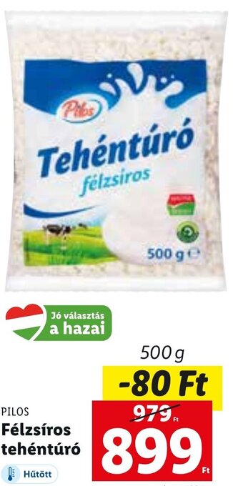 Lidl Pilos Félzsíros tehéntúró 500 g ajánlat
