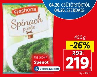 Lidl Freshona Spenót 450 g ajánlat