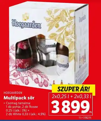 Lidl Hoegaarden Multipack sör 2 x 0,25l + 2 x 0,33 l ajánlat