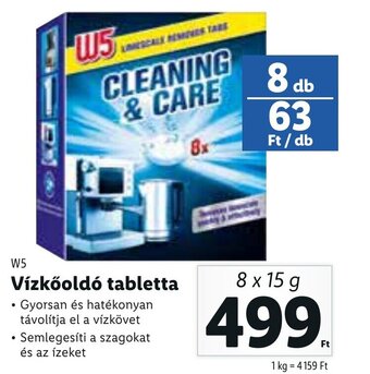 Lidl W5 Vízkőoldó tabletta 8 x 15 g ajánlat