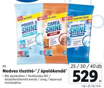W5 Nedves tisztító-* / ápolókendő* 25 / 30 / 40 db